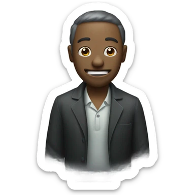 A creepy guy with a breath mint sticker