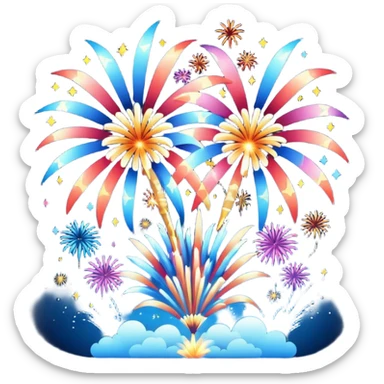 Fireworks on sky  sticker