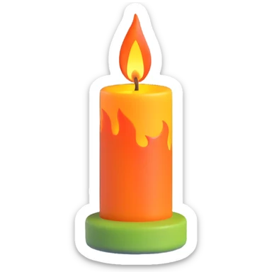 A simple candle with a flame sticker