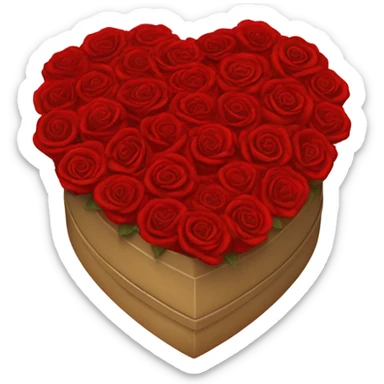 Roses in a heart shaped box  sticker