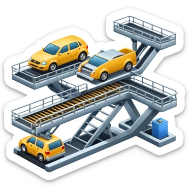 automobile plant with a conveyor sticker