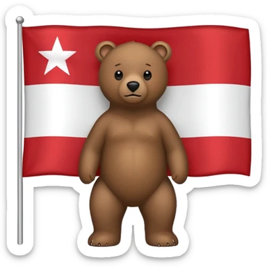 California state flag emoji with bear, red star, and red stripe sticker