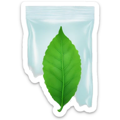 Green leaf in ziplock bag sticker