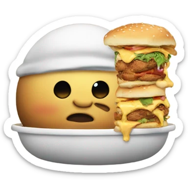 Big just eating too much food god big sticker