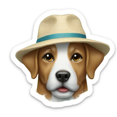 Dog wearing hat in ocean  sticker