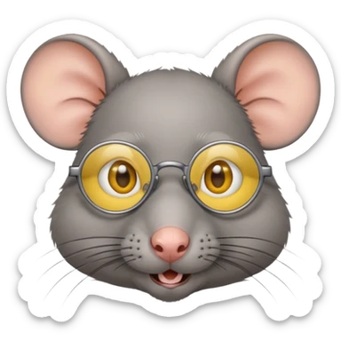 Ratón con lentes amarillos sticker