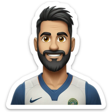 a viratkohli emoji with a long breed sticker
