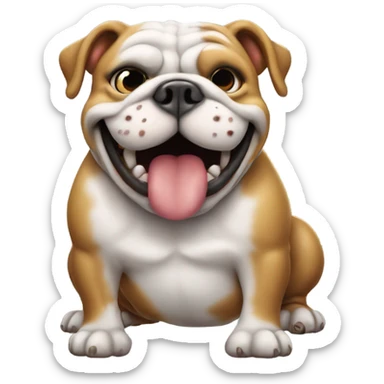Happy Bulldog farting smoke sticker