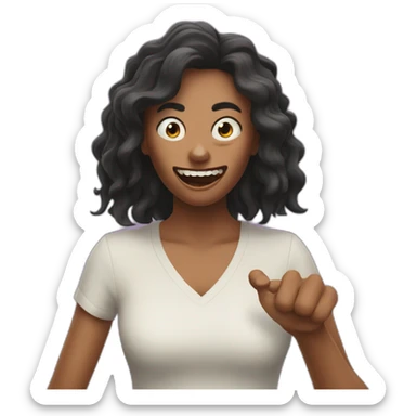 A woman acting like a monster with her hand and her face says grrr. Both hands are visible !  sticker