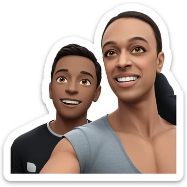 joyful boys in real life sticker