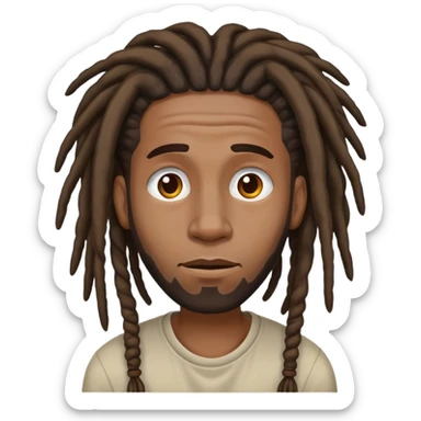 realistic black guy with dreads nodding his head sticker