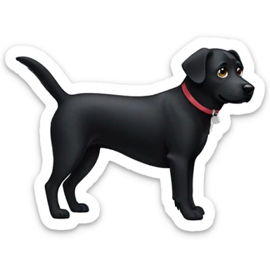 Black dog sticker