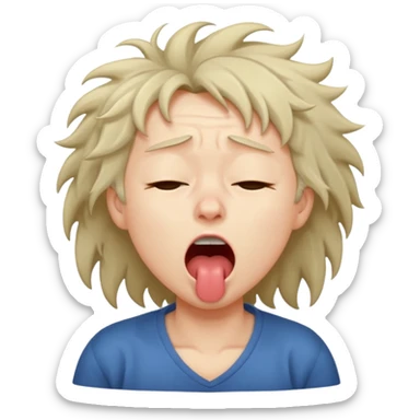 yawning sleepy character sticker