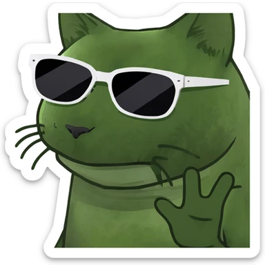 Cat with sunglassesjbbvvbbvvfssssßyytreeerrü çok üç sticker