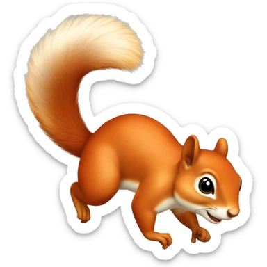 jumping female squirrel orange burnt with big tail
 sticker