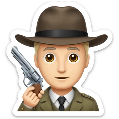 Mann zielt mit seiner Pistole auf seinen Kopf sticker