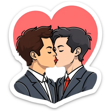 harry styles and louis tomlinson kissing sticker