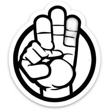 a fist with the thumb between the index and ring finger sticker