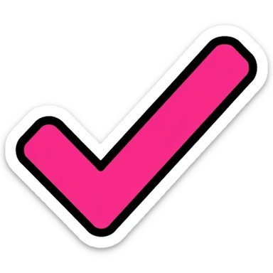 hot pink checkmark sticker