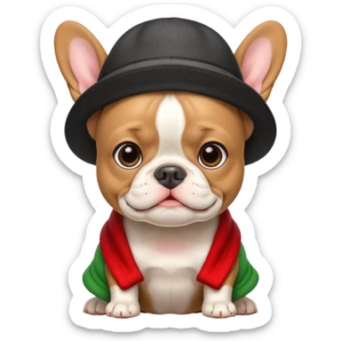 frenchie wearing hat  sticker