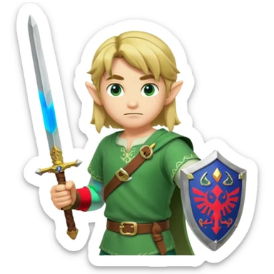 nintendo Link with his sword sticker