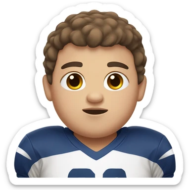 chubby boy with brown eyes brown hair light skin football sticker