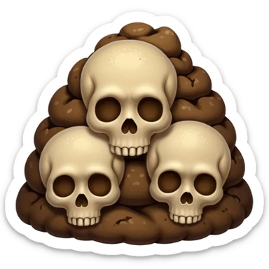 ((poop emoji))with  3 skulls sticker