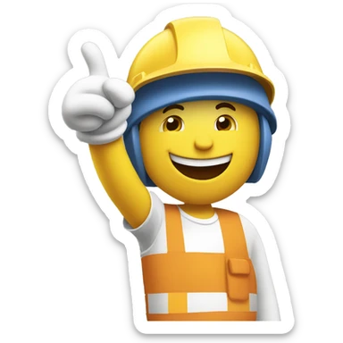 bob the builder with white helmet giving a thumbs up sticker