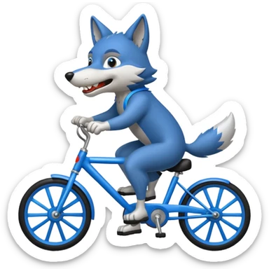 Wolf cartoon  ride on cycle sticker