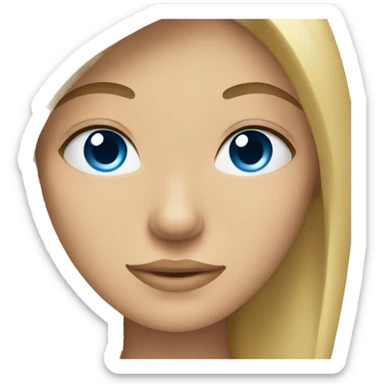 Blonde lady with blue eyes, straight hair with arms crossed as an X shape  sticker