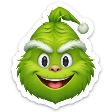 Grinch emoji laughing sticker
