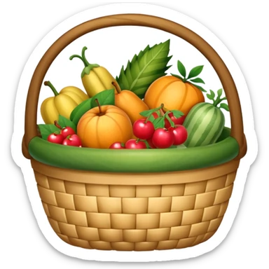 panier de fruits et légumes de saison hiver sticker