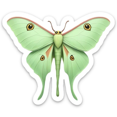 Luna moth sticker