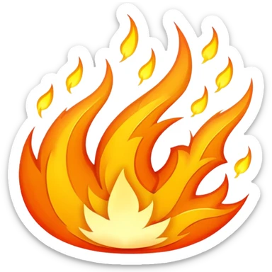 glitter fire sticker