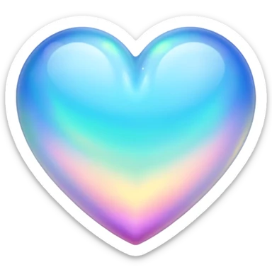 Opal heart sticker