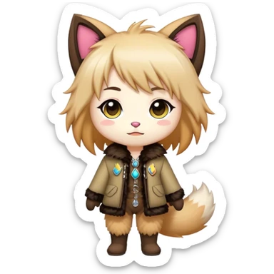  High quality Cute Cool Kawaii edgy Pretty Chibi Fur-Sona Colorful Fakemon Full Body sticker