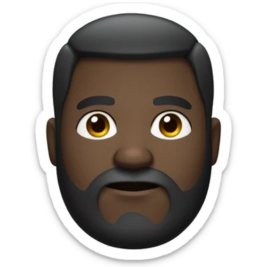 He has slightly dark skin and hair parted 6:4. Chubby man with beard, thick eyebrows and big eyes sticker