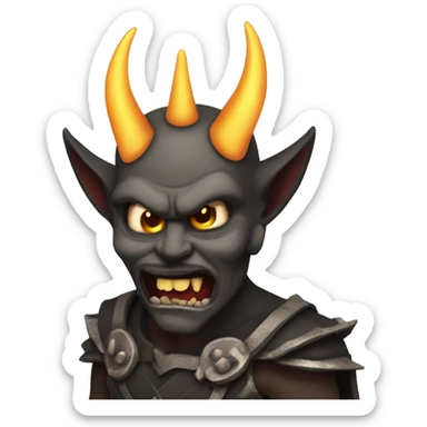 Demonio con corona sticker