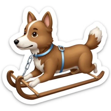 dog with back sled sticker