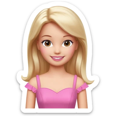 barbie girl dress color, half body sticker