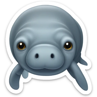 Eye lashes on a manatee  sticker