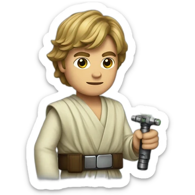 luke skywalker with green lightsaber sticker