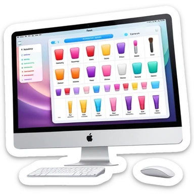 inventory software for beauty salon on iMac screen sticker