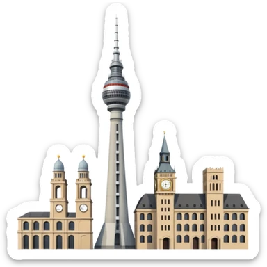 berlin television tower versus big ben tower sticker