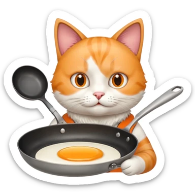 gatto con padella sticker