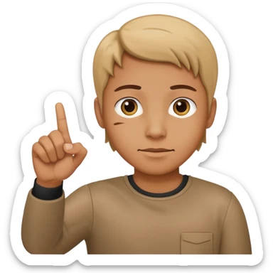 mano señalando sticker