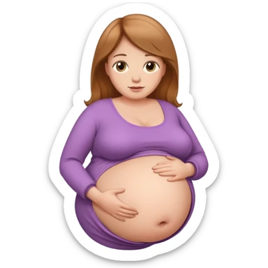 heavily pregnant woman with extremely abnormally huge overdue belly sticker