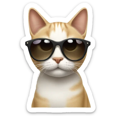 Cat with sunglasses sticker