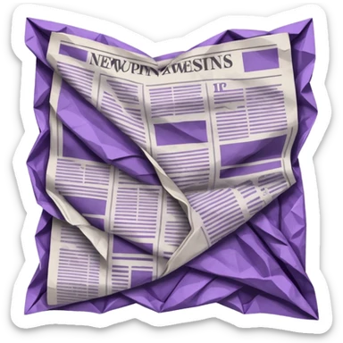newspaper white and purple sticker