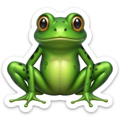 A frog showing its butt sticker